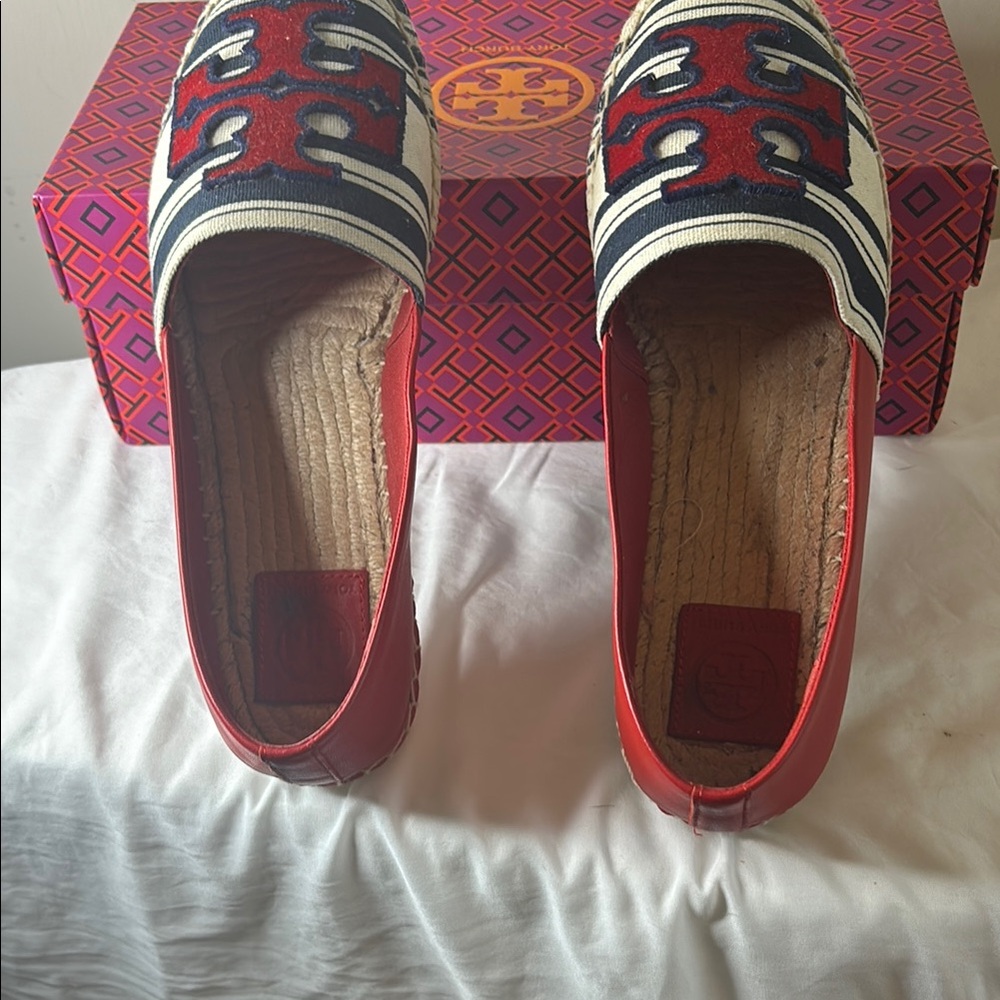 Tory Burch Red and Blue Women's Loafers